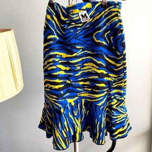 Missoni skirt animal print blue black yellow